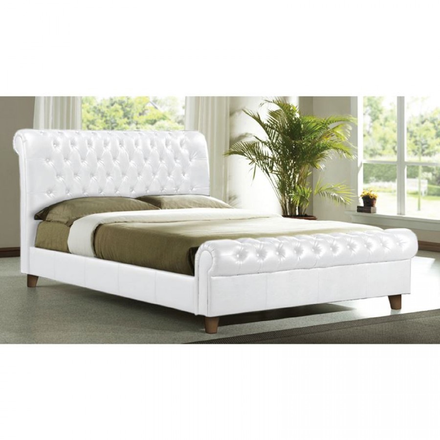 HARMONY Κρεβάτι Διπλό για Στρώμα 160x200cm, PU Άσπρο 169x240x104cm Woodwell Ε8052,1 Κρεβάτια