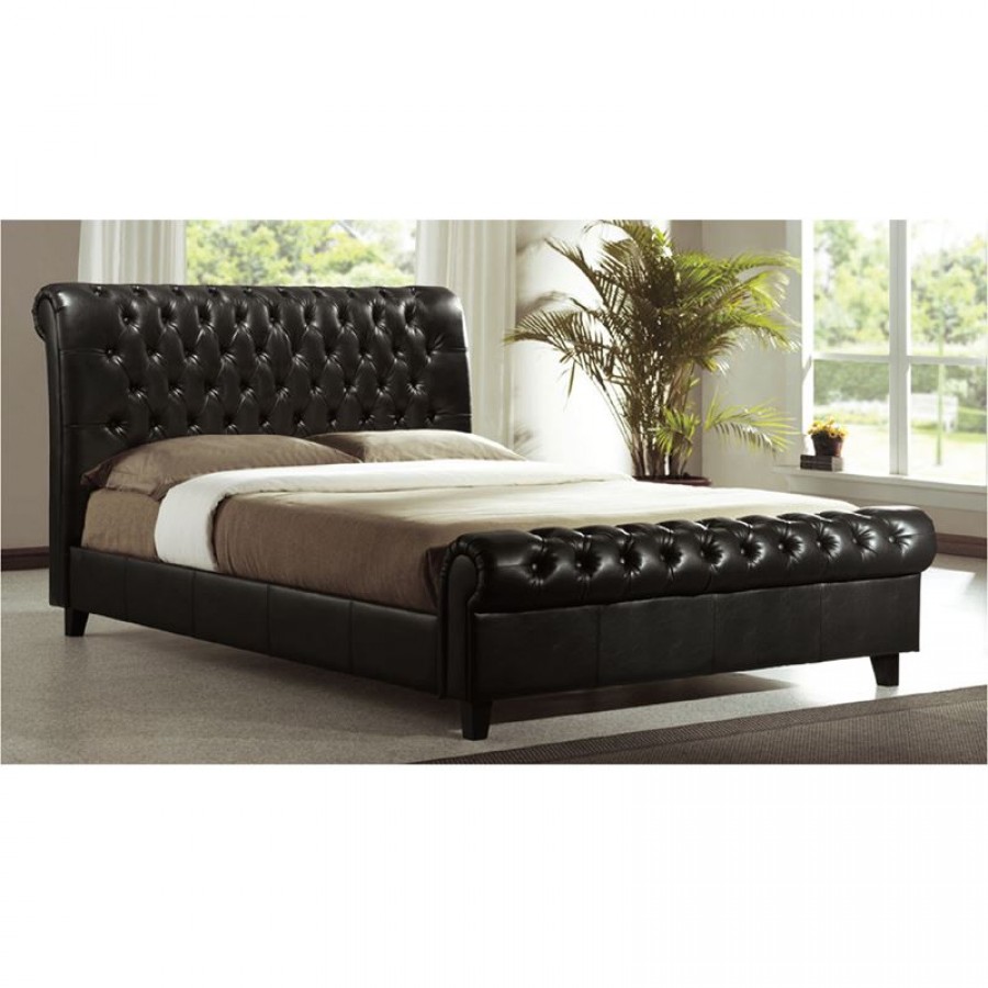 HARMONY Κρεβάτι Διπλό για Στρώμα 160x200cm, PU Σκούρο Καφέ 169x240x104cm Woodwell Ε8052 Κρεβάτια