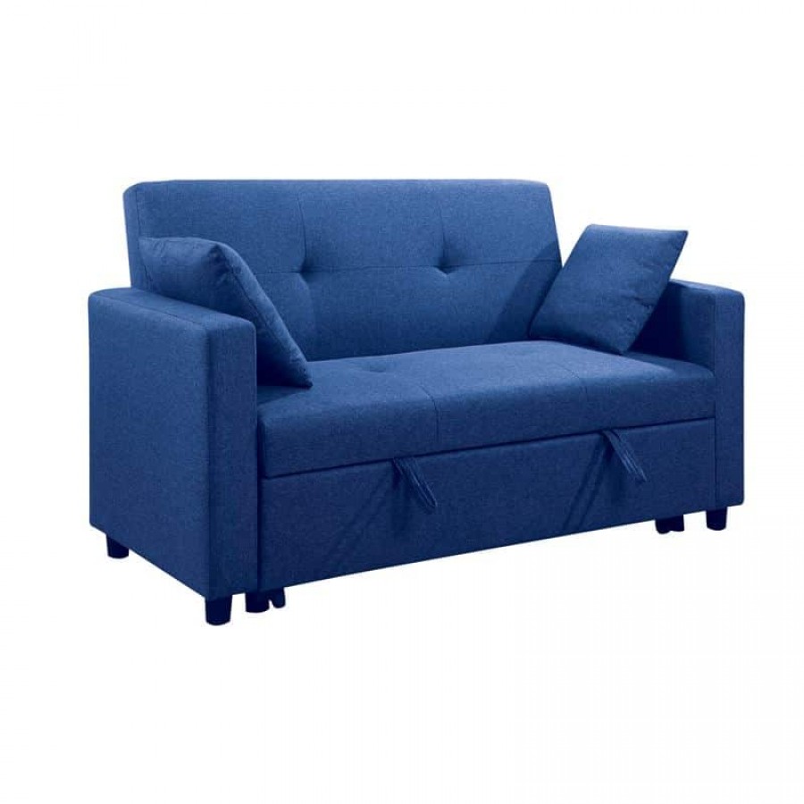 IMOLA Καναπές - Κρεβάτι Σαλονιού - Καθιστικού, 2Θέσιος Ύφασμα Μπλε 154x100x93 (Κρεβ.130x190x44)cm Woodwell Ε9921,24 Καναπέδες