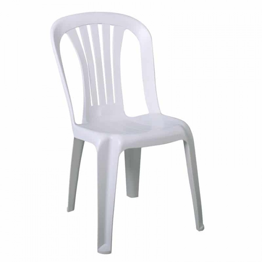 IRIDE Καρέκλα Στοιβαζόμενη, ΡΡ Άσπρο 48x55x84cm Woodwell Ε369 Καρεκλες- Πολυθρόνες Κήπου