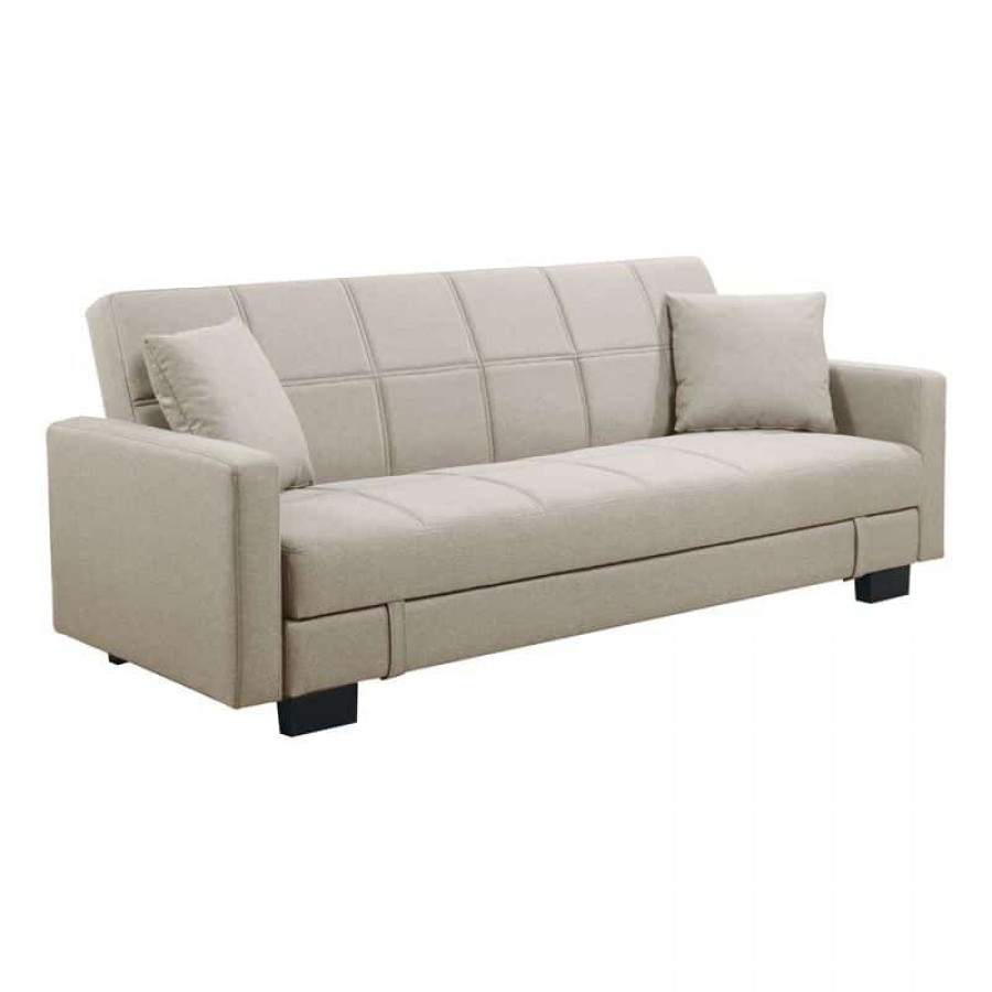 KELSO Καναπές - Κρεβάτι με Αποθηκευτικό Χώρο, 3Θέσιος, Ύφασμα Cappuccino 197x81x80cm Bed:105x176x38cm Woodwell Ε9928,3 Καναπέδες