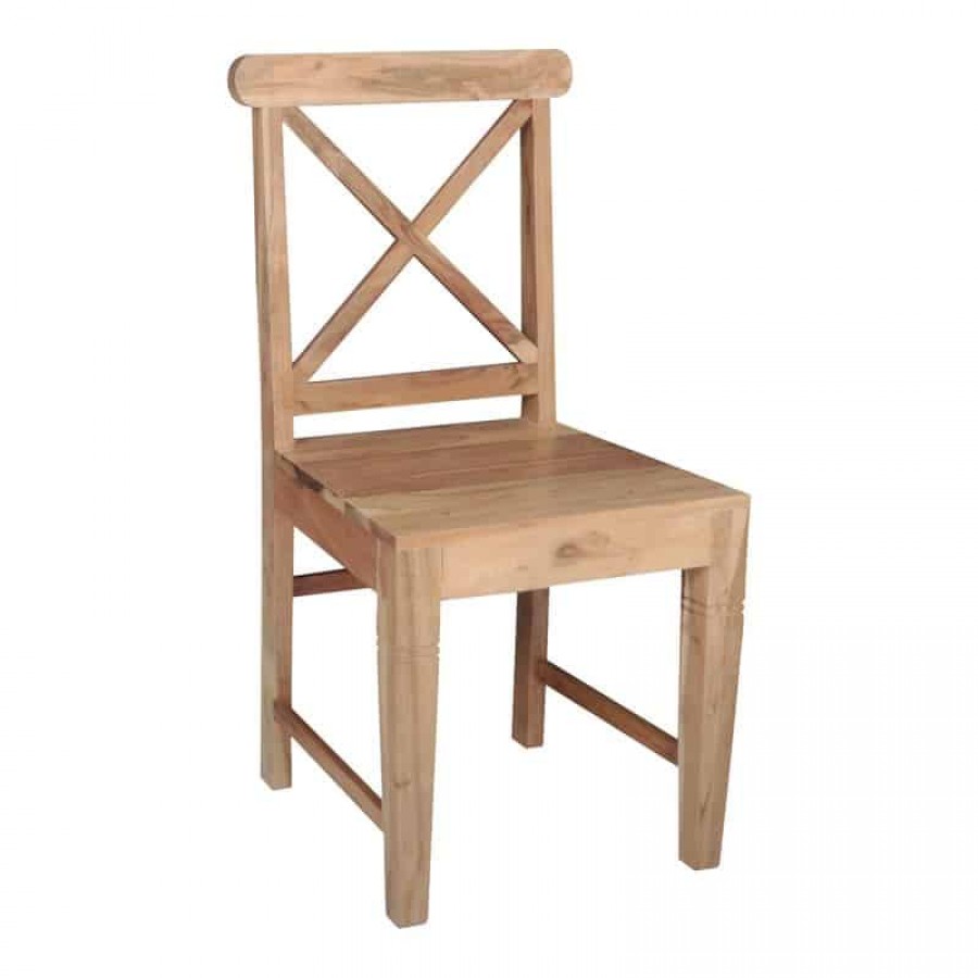 KIKA Καρέκλα Tραπεζαρίας Κουζίνας - Ξύλο Ακακία Φυσικό 46x50x94cm Woodwell ΕΑ7024 Καρέκλες
