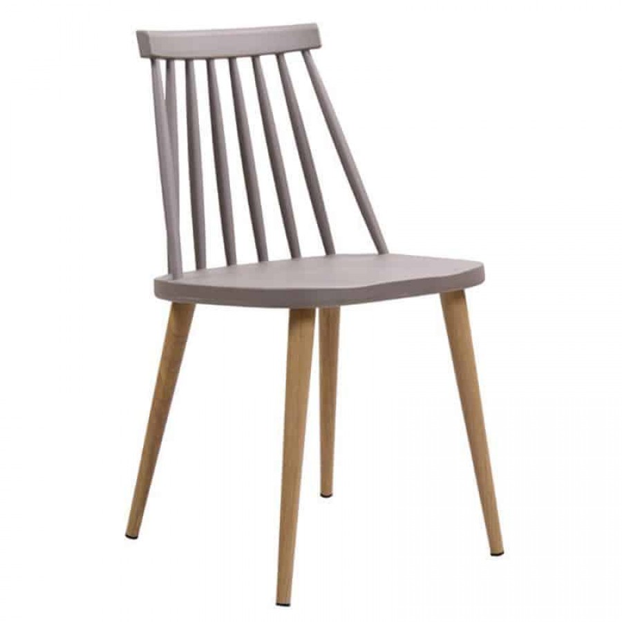 LAVIDA Καρέκλα Τραπεζαρίας Κουζίνας, Μέταλλο Βαφή Φυσικό PP Sand Beige 43x48x77cm Woodwell ΕΜ139,9 Καρέκλες