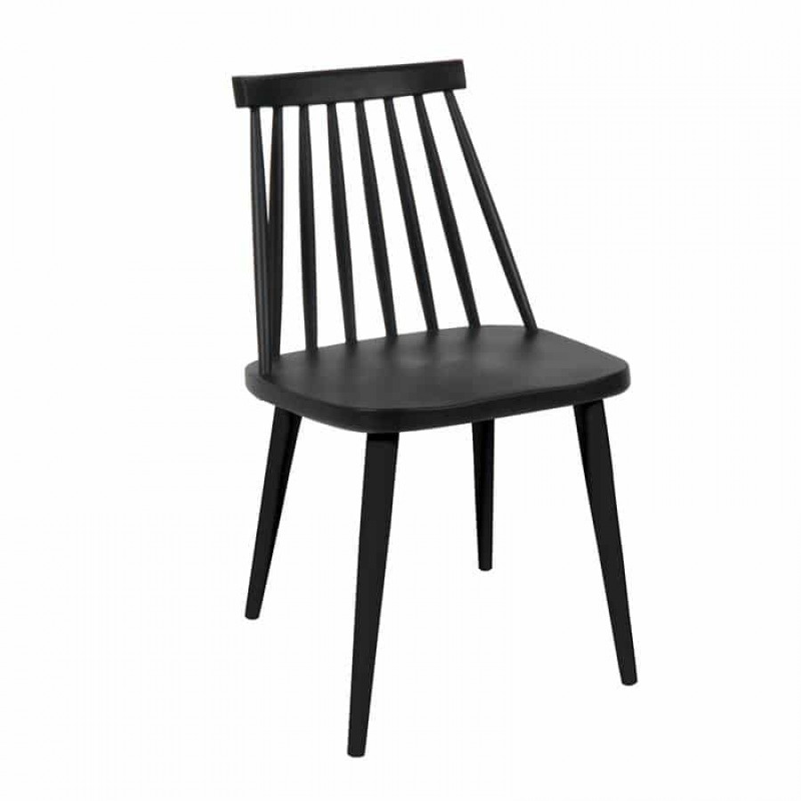 LAVIDA Καρέκλα Τραπεζαρίας Κουζίνας, Μέταλλο Βαφή Μαύρο PP Μαύρο 43x48x77cm Woodwell ΕΜ139,22 Καρέκλες