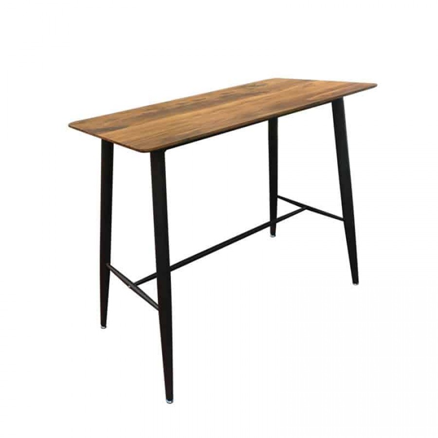 LAVIDA Τραπέζι BAR Μέταλλο Βαφή Μαύρο, Επιφάνεια Απόχρωση Antique Oak 120x60x106cm Woodwell ΕΜ158,1 BAR Τραπέζια & Σκαμπώ
