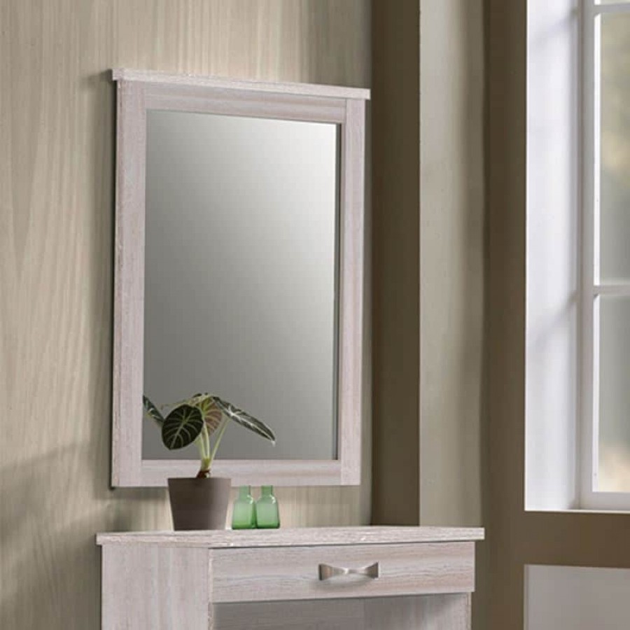LIFE Καθρέπτης Απόχρωση White Wash 72x93x4,4cm Woodwell ΕΜ368,5 Καθρέφτες