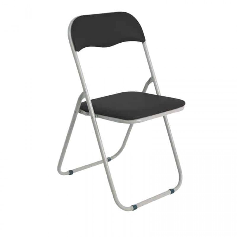 LINDA Καρέκλα Πτυσσόμενη Βαφή Γκρι, Pvc Μαύρο 43x46x80cm Woodwell Ε557,1 Καθίσματα