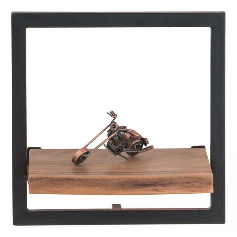 LIZARD Frame Ράφι Μέταλλο Βαφή Μαύρο, Ξύλο Ακακία Φυσικό 35x25x35cm Woodwell ΕΑ7070,5 Μπουφέδες - Βιβλιοθήκες - Ραφιέρες - Βιτρίνες