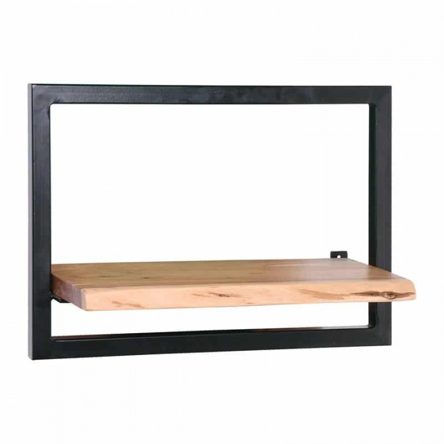 LIZARD Frame Ράφι Μέταλλο Βαφή Μαύρο, Ξύλο Ακακία Φυσικό 50x25x35cm Woodwell ΕΑ7070,1 Μπουφέδες - Βιβλιοθήκες - Ραφιέρες - Βιτρίνες