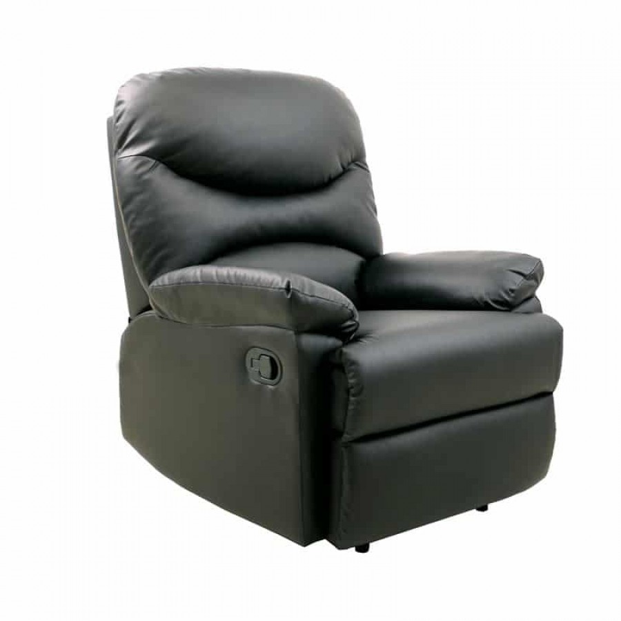 LUISA Πολυθρόνα Relax Σαλονιού - Καθιστικού Pu Μαύρο 88x90x99cm Woodwell Ε9780,4P Πολυθρόνες Relax