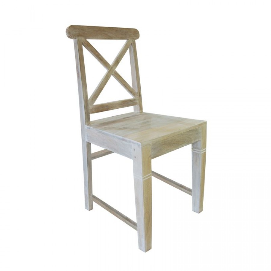 MAISON KIKA Καρέκλα Dining Ξύλo Mango - Antique Άσπρο 46x50x94cm Woodwell ΕΙ916 Καρέκλες