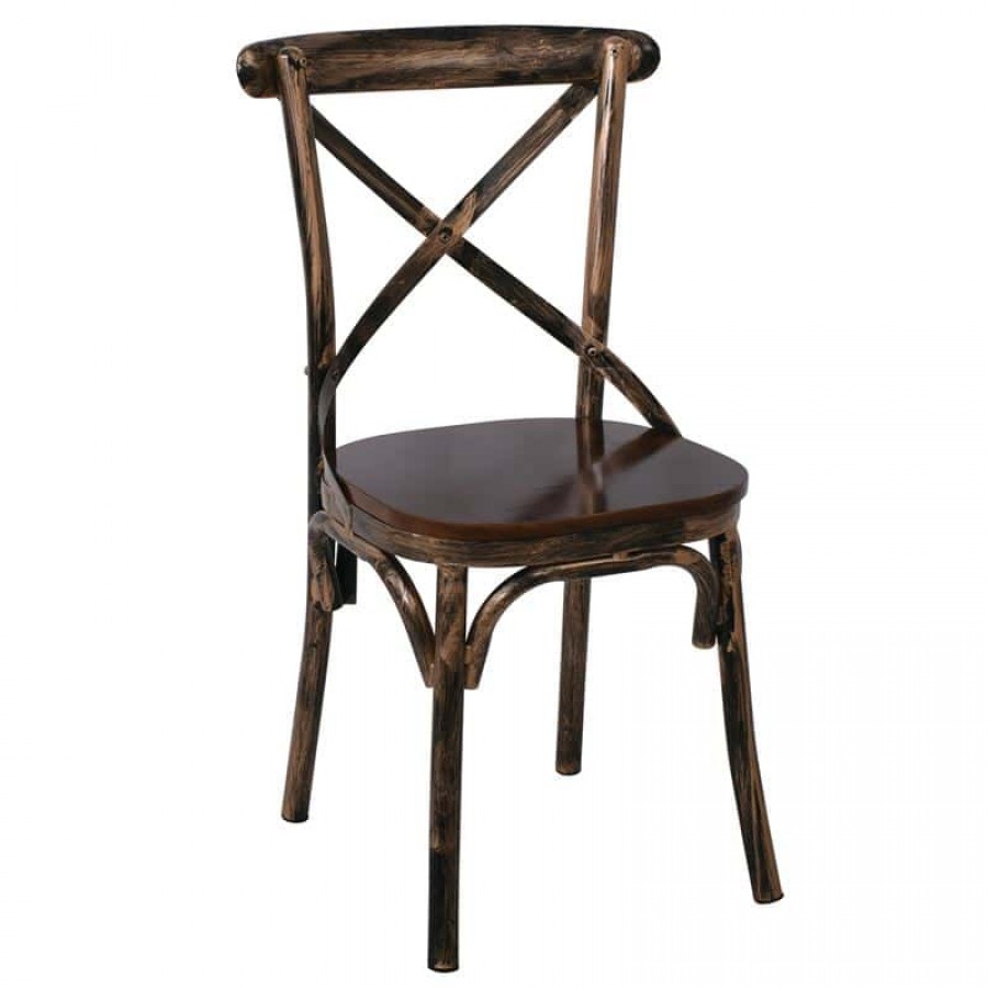 MARLIN Wood Καρέκλα, Μέταλλο Βαφή Black Gold 52x46x91cm Woodwell Ε5160,1 Καρέκλες