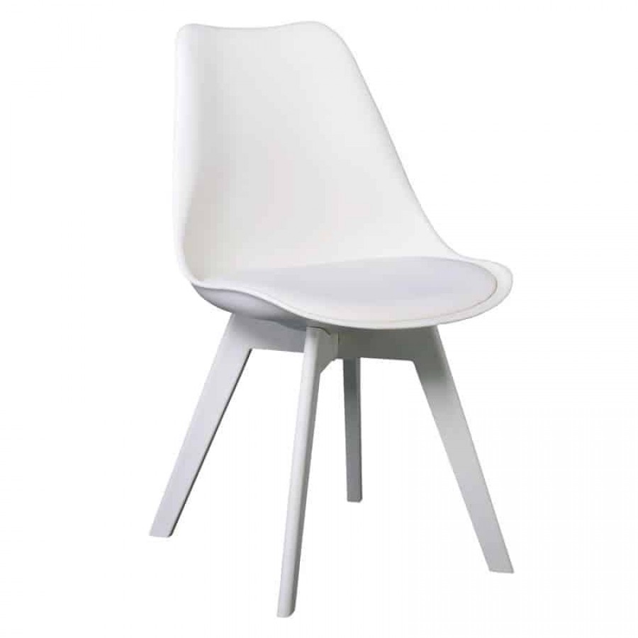 MARTIN-II Καρέκλα PP Άσπρο, Μονταρισμένη Ταπετσαρία 49x56x83cm Woodwell ΕΜ137,1 Καρέκλες