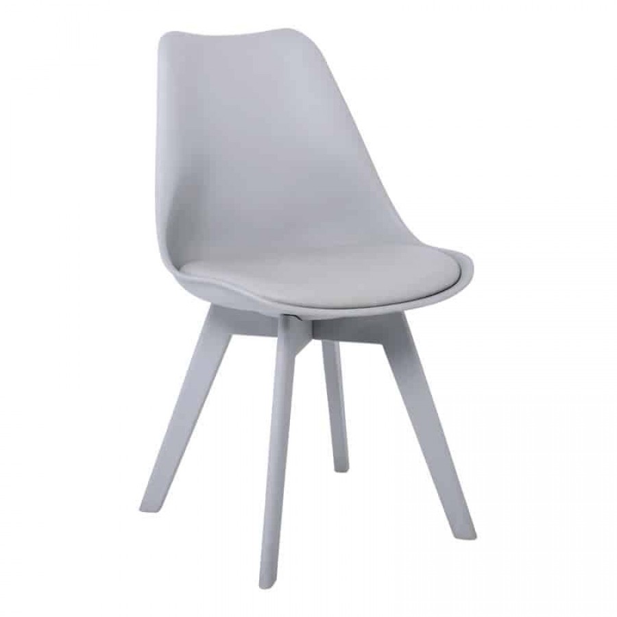 MARTIN-II Καρέκλα PP Γκρι, Μονταρισμένη Ταπετσαρία 49x56x83cm Woodwell ΕΜ137,4 Καρέκλες