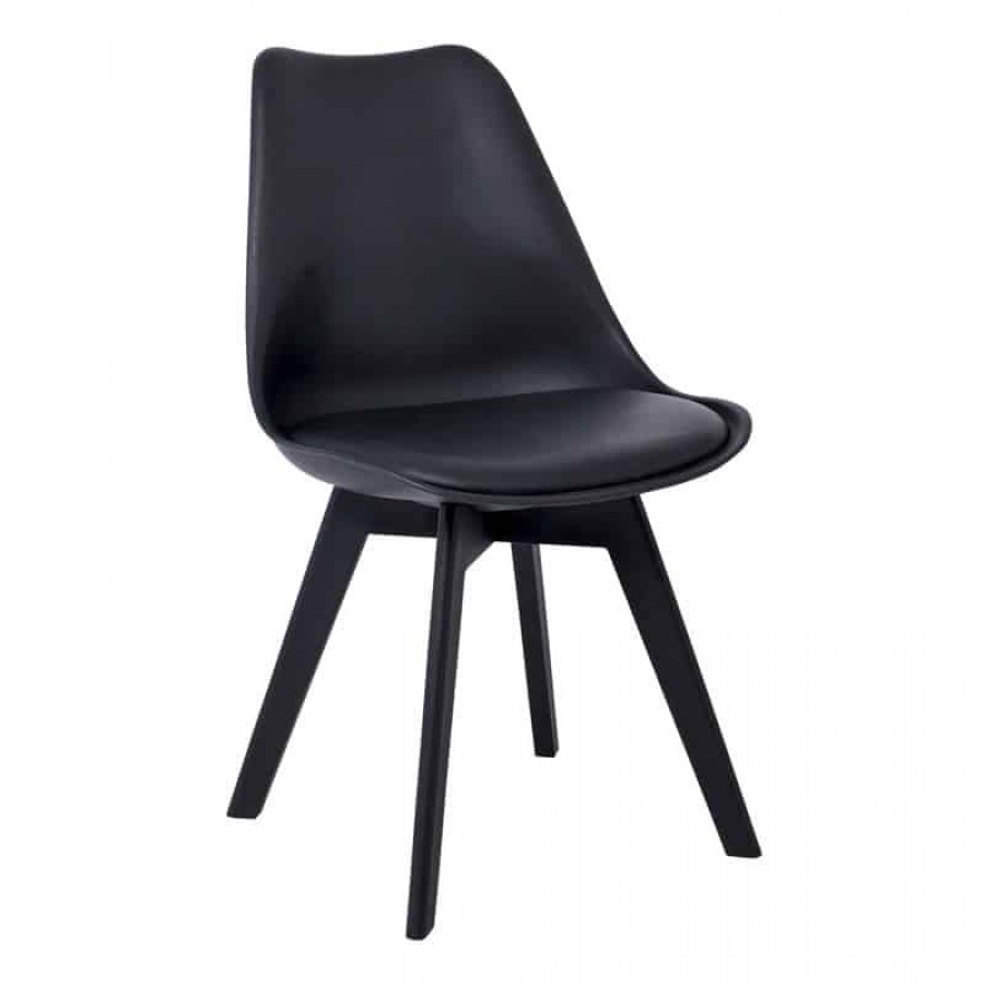 MARTIN-II Καρέκλα PP Μαύρη, Μονταρισμένη Ταπετσαρία 49x56x83cm Woodwell ΕΜ137,2 Καρέκλες