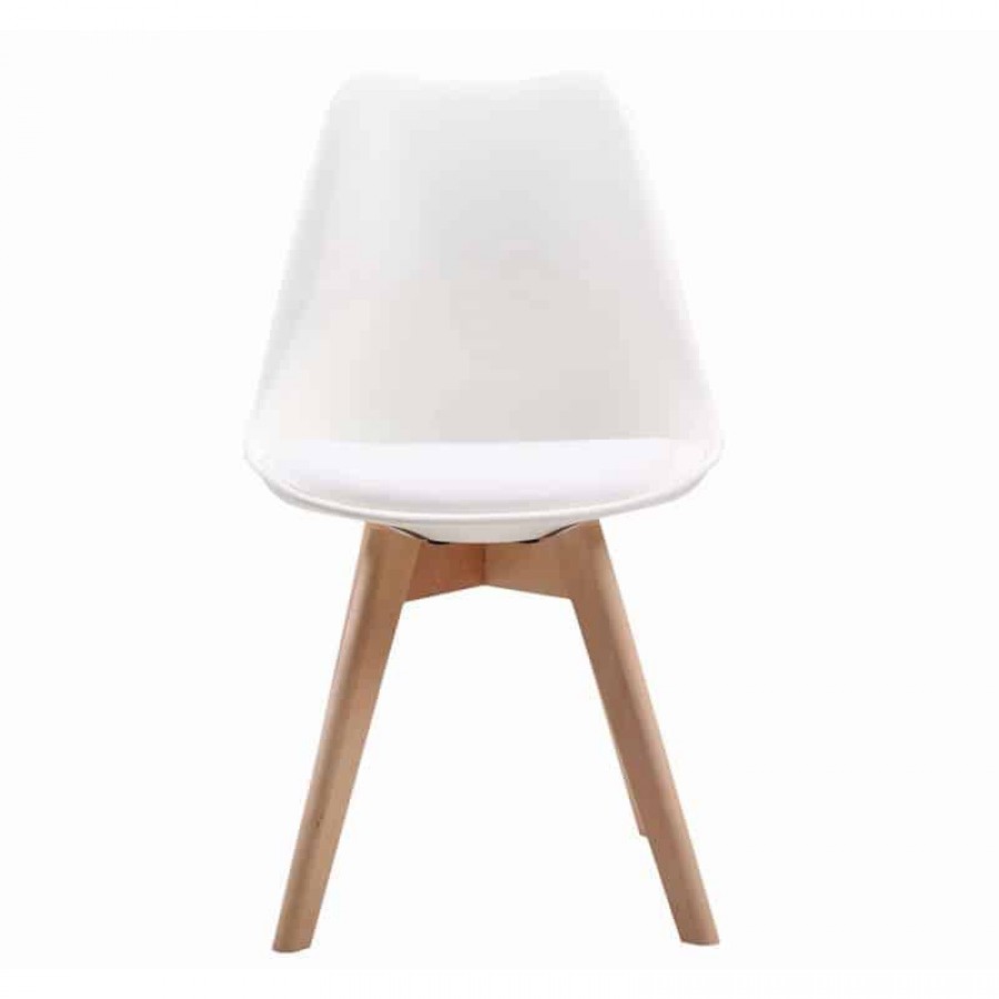 MARTIN Καρέκλα Ξύλο, PP Άσπρο Μονταρισμένη Ταπετσαρία 49x57x82cm Woodwell ΕΜ136,14 Καρέκλες