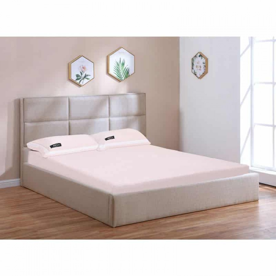 MAX Κρεβάτι Διπλό με Χώρο Αποθήκευσης, για Στρώμα 160 x200cm, Ύφασμα Απόχρωση Sand 176x217x104cm Woodwell Ε8111,2 Κρεβάτια