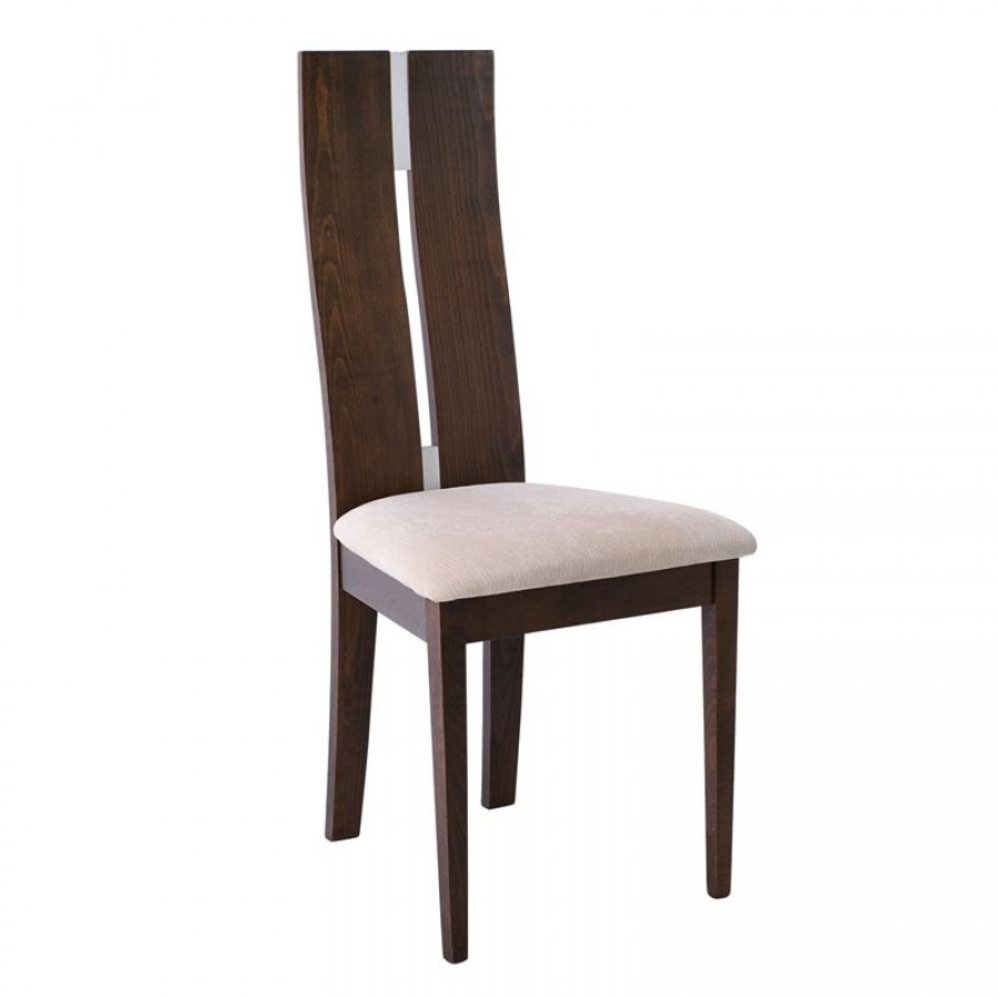  MILENO Καρέκλα Οξυά Καρυδί Burn Beech Ύφασμα Μπεζ 46x47x103cm Woodwell Ε7675 Καρέκλες
