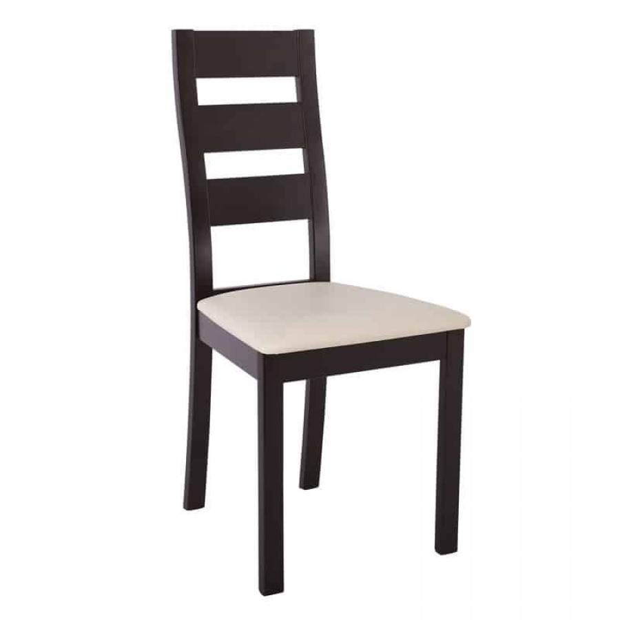  MILLER Καρέκλα Οξυά Σκούρο Καρυδί, PVC Εκρού 45x52x97cm Woodwell Ε782 Καρέκλες