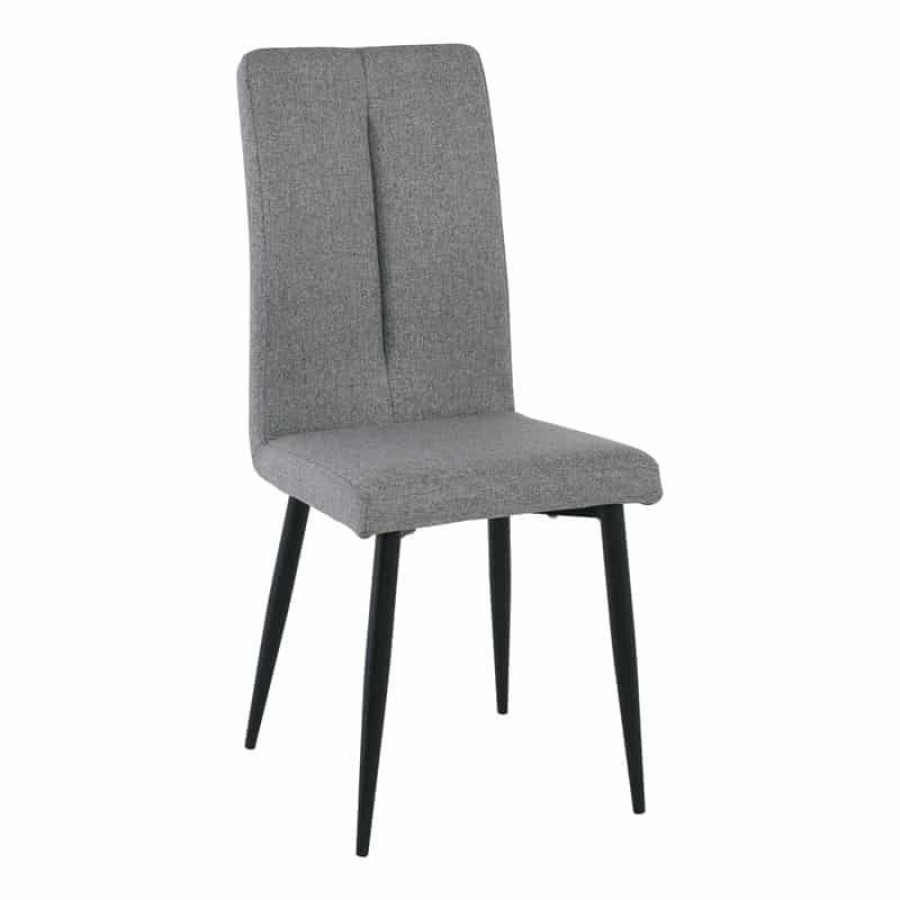 MINA Καρέκλα Tραπεζαρίας Κουζίνας, Μέταλλο Βαφή Μαύρο, Ύφασμα Grey-Brown 43x56x97cm Woodwell ΕΜ761,2 Καρέκλες