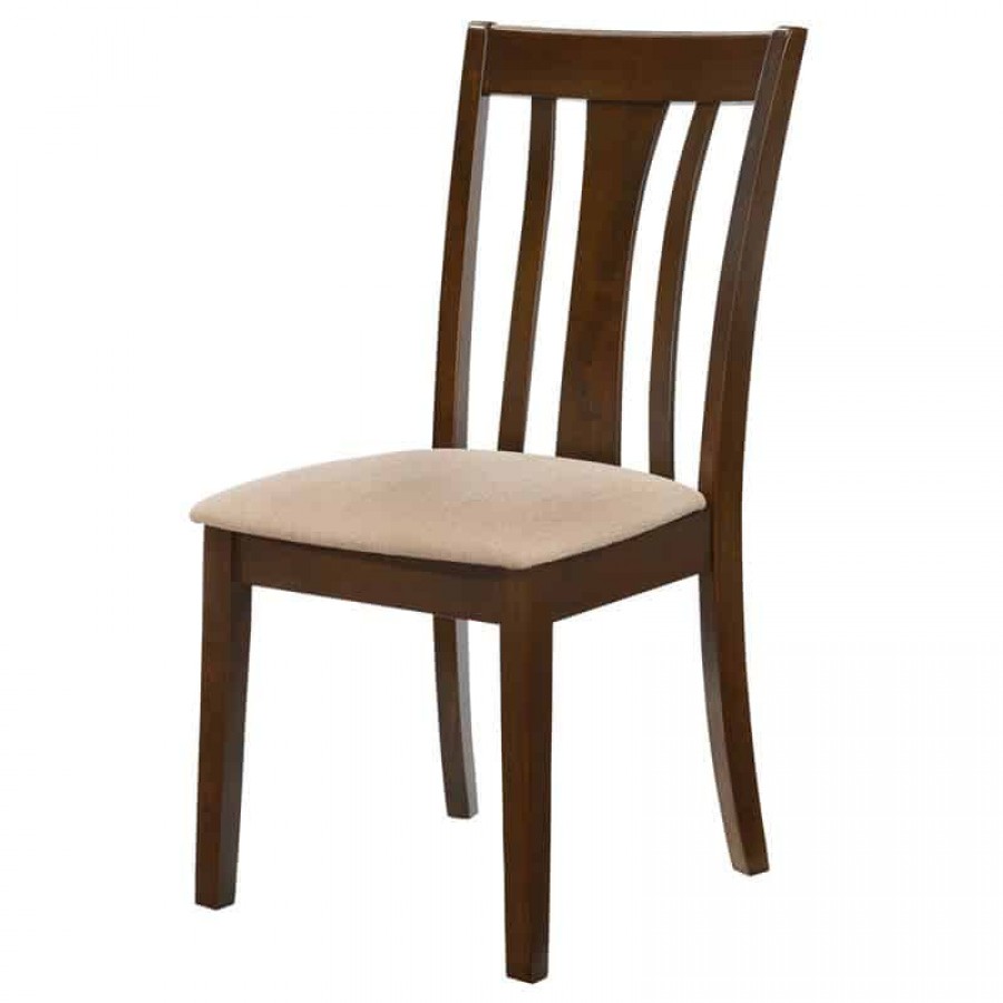 MOLTEN Καρέκλα Σκούρο Καρυδί, Ύφασμα Μπεζ 48x55x100cm Woodwell Ε7093,1 Καρέκλες