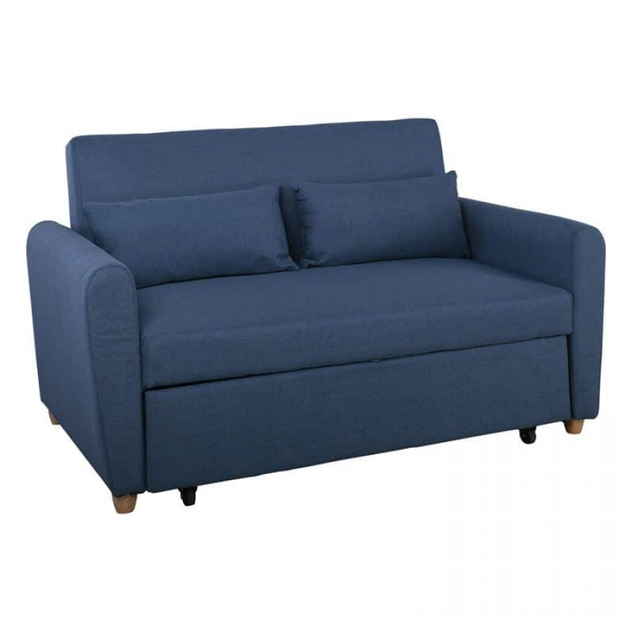 MOTTO Καναπές - Κρεβάτι Σαλονιού - Καθιστικού, Ύφασμα Μπλε 140x86x86 / Κρεβ.118x189x45cm Woodwell Ε992,1 Καναπέδες