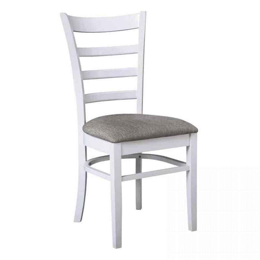 NATURALE Καρέκλα Άσπρο, Ύφασμα Γκρι 42x50x91cm Woodwell Ε7052,4 Καρέκλες
