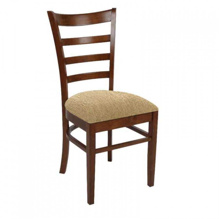 NATURALE Καρέκλα Καρυδί, Ύφασμα Μπεζ 42x50x91cm Woodwell Ε7052,2 Καρέκλες