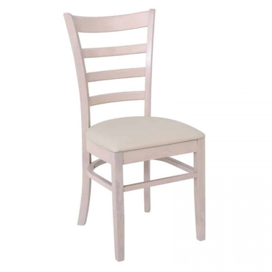 NATURALE Καρέκλα White Wash, Pu Εκρού 42x50x91cm Woodwell Ε7052,5 Καρέκλες