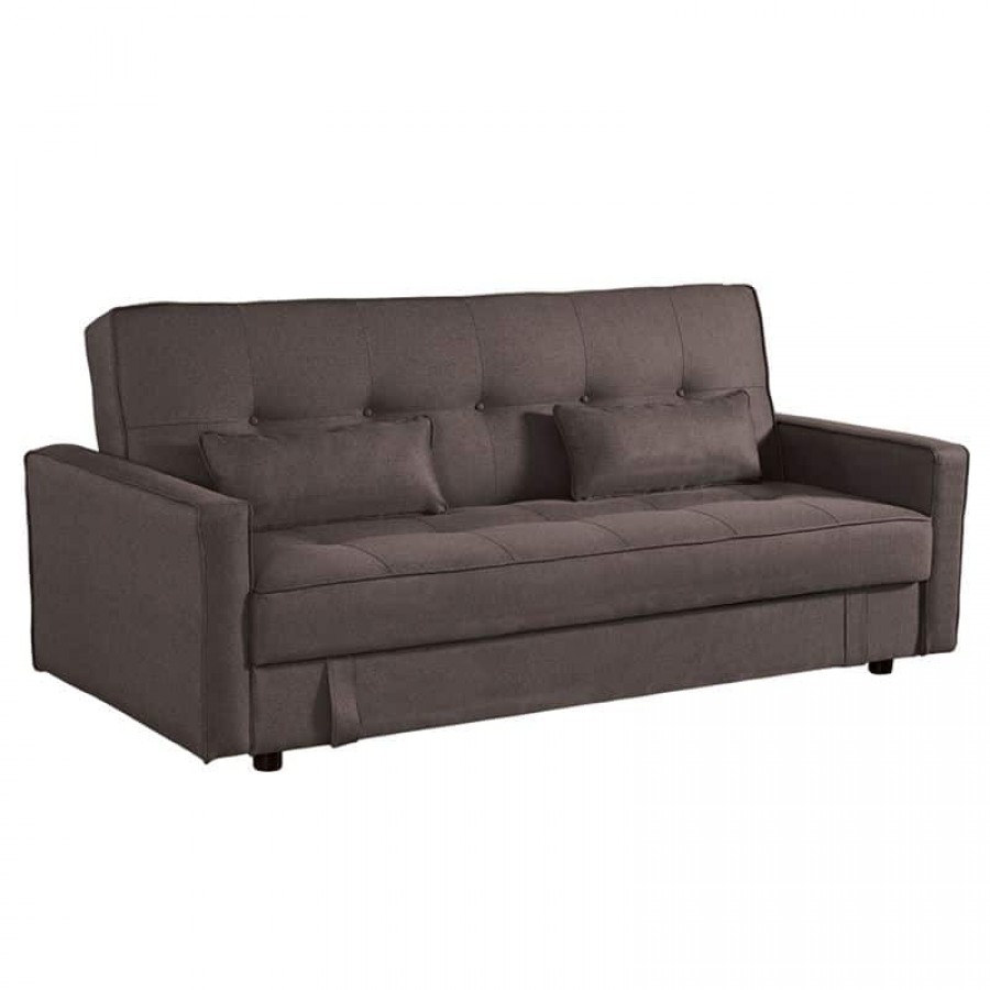 OPEN Καναπές - Κρεβάτι με Αποθηκευτικό Χώρο, 3θέσιος, Ύφασμα Καφέ 200x86x89cm Bed:112x181x41cm Woodwell Ε9687,2 Καναπέδες