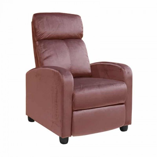 PORTER Πολυθρόνα Relax Σαλονιού - Καθιστικού Antique Pink Velure 68x86x99cm Woodwell Ε9781,3