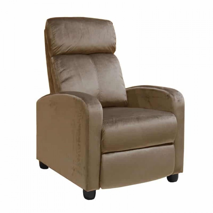 PORTER Πολυθρόνα Relax Σαλονιού - Καθιστικού Camel Velure 68x86x99cm Woodwell Ε9781,2 Πολυθρόνες Relax