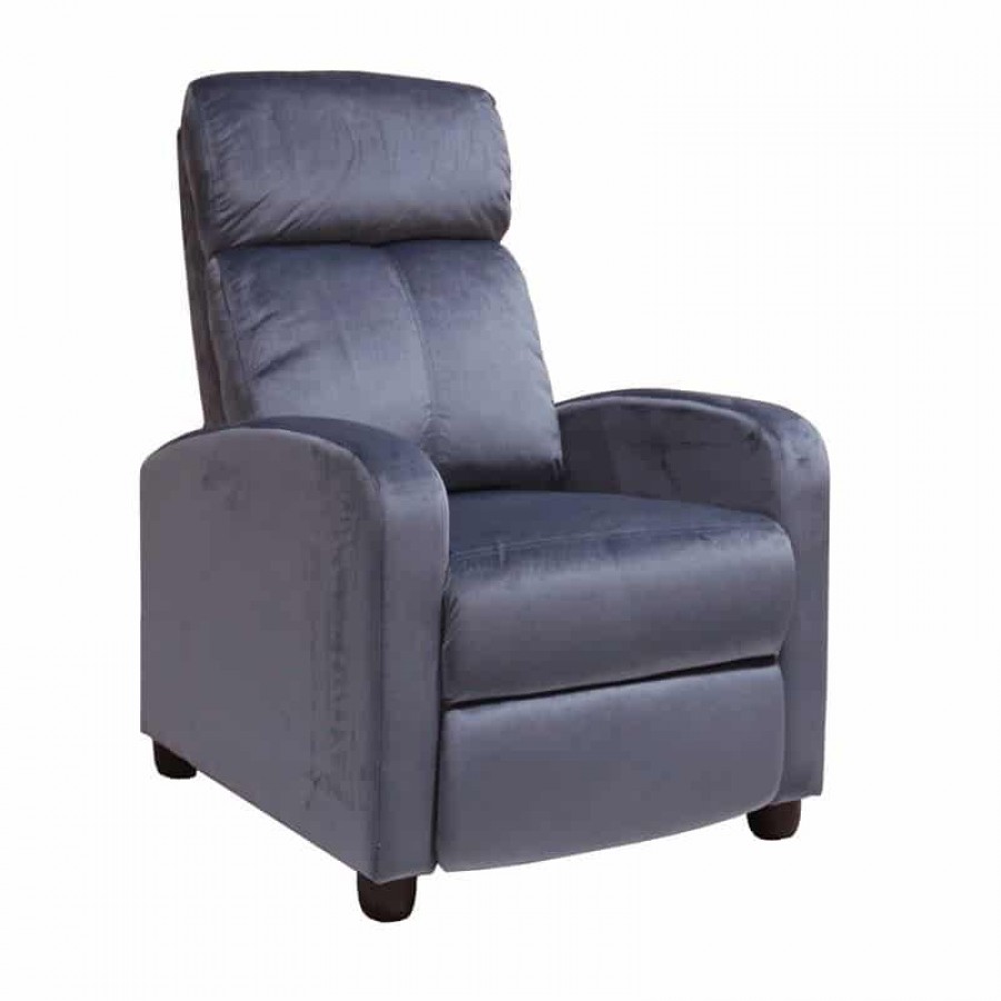 PORTER Πολυθρόνα Relax Σαλονιού - Καθιστικού Γκρι Velure 68x86x99cm Woodwell Ε9781,5 Πολυθρόνες Relax