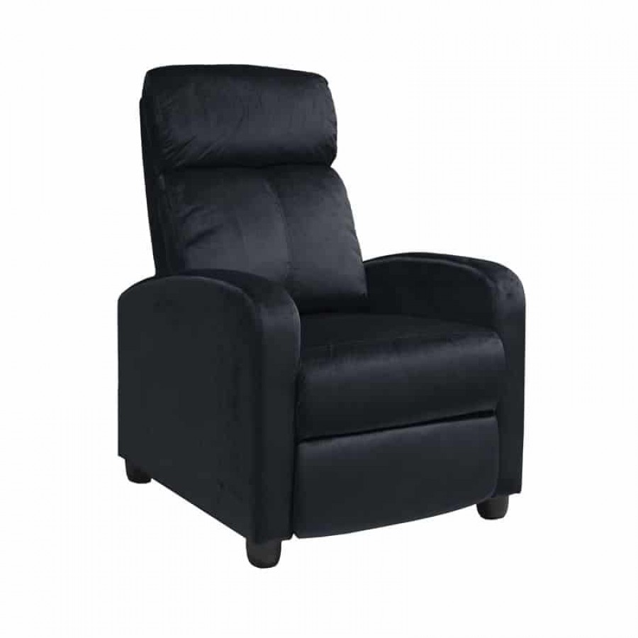 PORTER Πολυθρόνα Relax Σαλονιού - Καθιστικού Μαύρο Velure 68x86x99cm Woodwell Ε9781,1 Πολυθρόνες