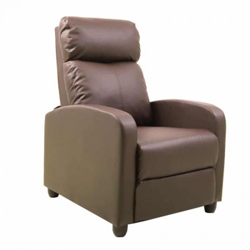 PORTER Πολυθρόνα Relax Σαλονιού - Καθιστικού Pu Καφέ 68x86x99cm Woodwell Ε9781,7P