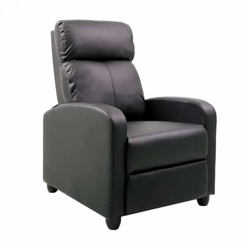 PORTER Πολυθρόνα Relax Σαλονιού - Καθιστικού Pu Μαύρο 68x86x99cm Woodwell Ε9781,1P