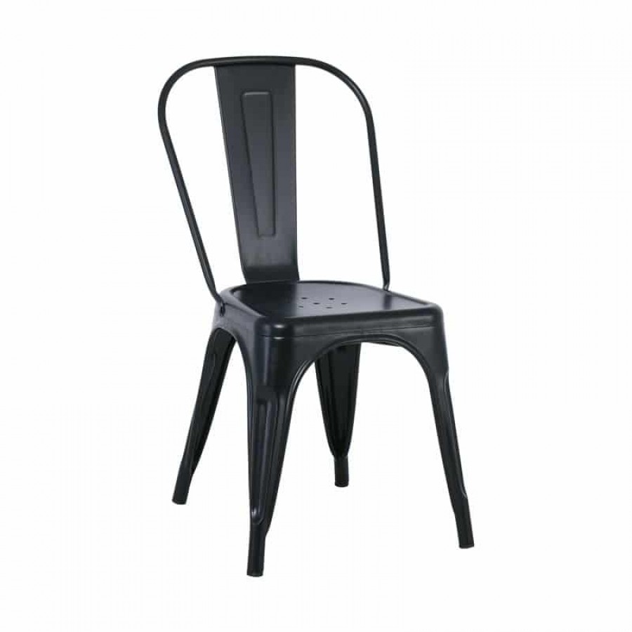 RELIX Καρέκλα, Μέταλλο Βαφή Μαύρo, Στοιβαζόμενη 44x49x84cm Woodwell Ε5191,1W Καρεκλες- Πολυθρόνες Κήπου