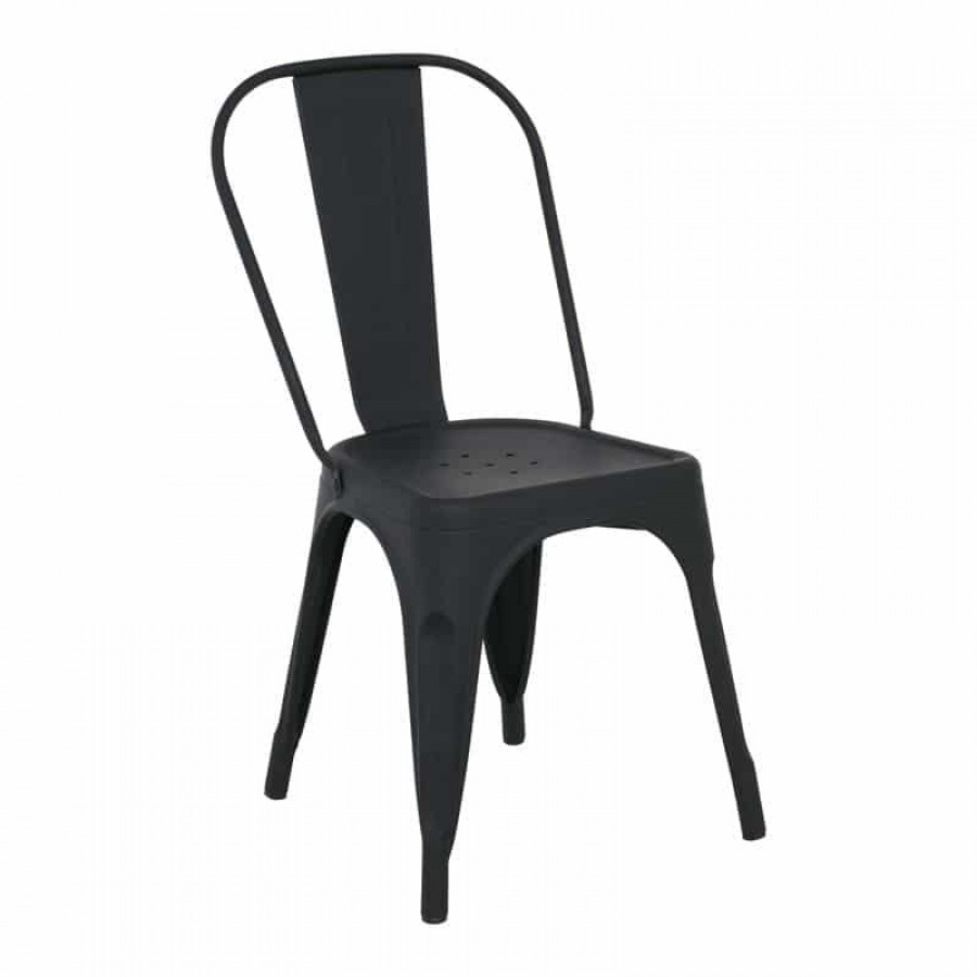 RELIX Καρέκλα, Μέταλλο Βαφή Μαύρο Extra Matte, Στοιβαζόμενη 44x49x84cm Woodwell Ε5191,1ΜW Καρεκλες- Πολυθρόνες Κήπου