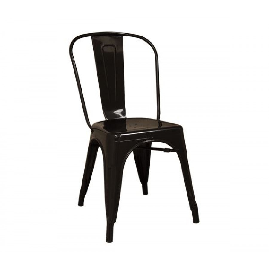 RELIX Καρέκλα, Μέταλλο Βαφή Μαύρο, Στοιβαζόμενη 45x51x85cm Woodwell Ε5191,1 Καρεκλες- Πολυθρόνες Κήπου