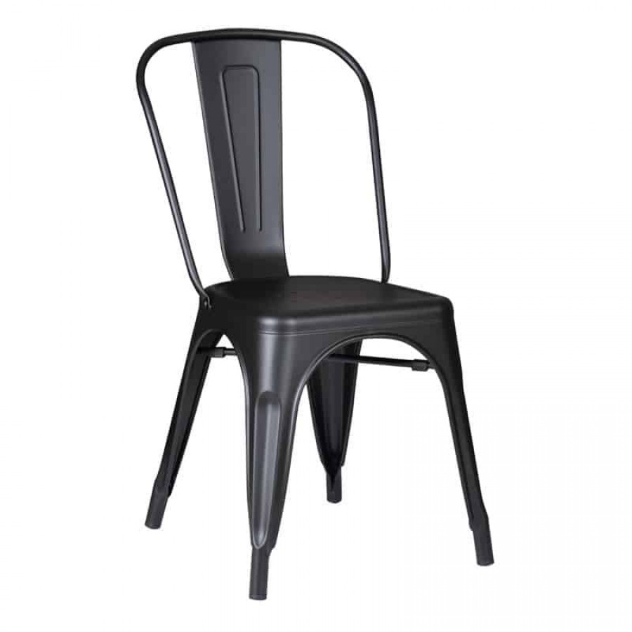 RELIX Καρέκλα, Μέταλλο Βαφή Μαύρο Matte, Στοιβαζόμενη 45x51x85cm Woodwell Ε5191,1Μ Καρεκλες- Πολυθρόνες Κήπου