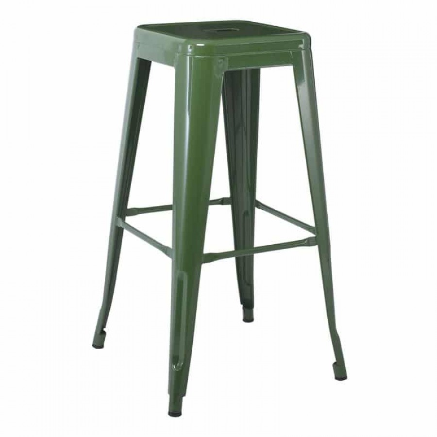 RELIX Σκαμπό BAR Στοιβαζόμενο, Μέταλλο Βαφή Πράσινο 43x43 H.76cm Woodwell Ε5190,3W Bar Τραπέζια & Σκαμπώ