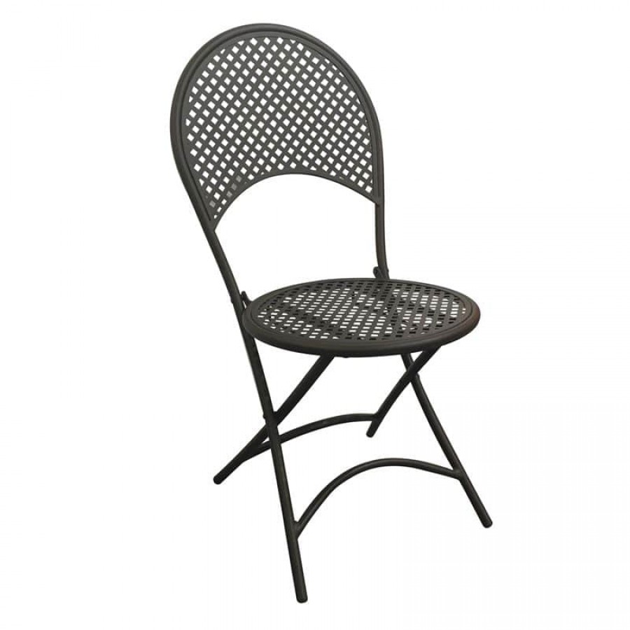 RONDO Καρέκλα Μέταλλο Mesh Βαφή Μαύρο 42x54x85cm Woodwell Ε5146 Καρεκλες- Πολυθρόνες Κήπου
