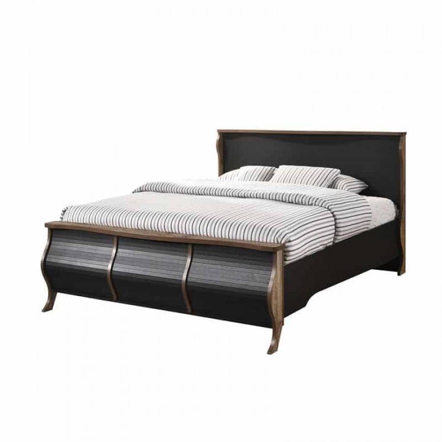 SCARLET Κρεβάτι Ραμποτέ Διπλό, για Στρώμα 160x200cm, Απόχρωση Antique Oak Ebony Oak 170 x215x113cm Woodwell Ε8704,2 Κρεβάτια