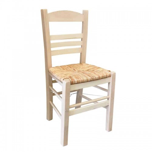 ΣΙΦΝΟΣ Καρέκλα Οξιά Άβαφη με Ψάθα Αβίδωτη 41x45x88cm Woodwell Ρ969,0