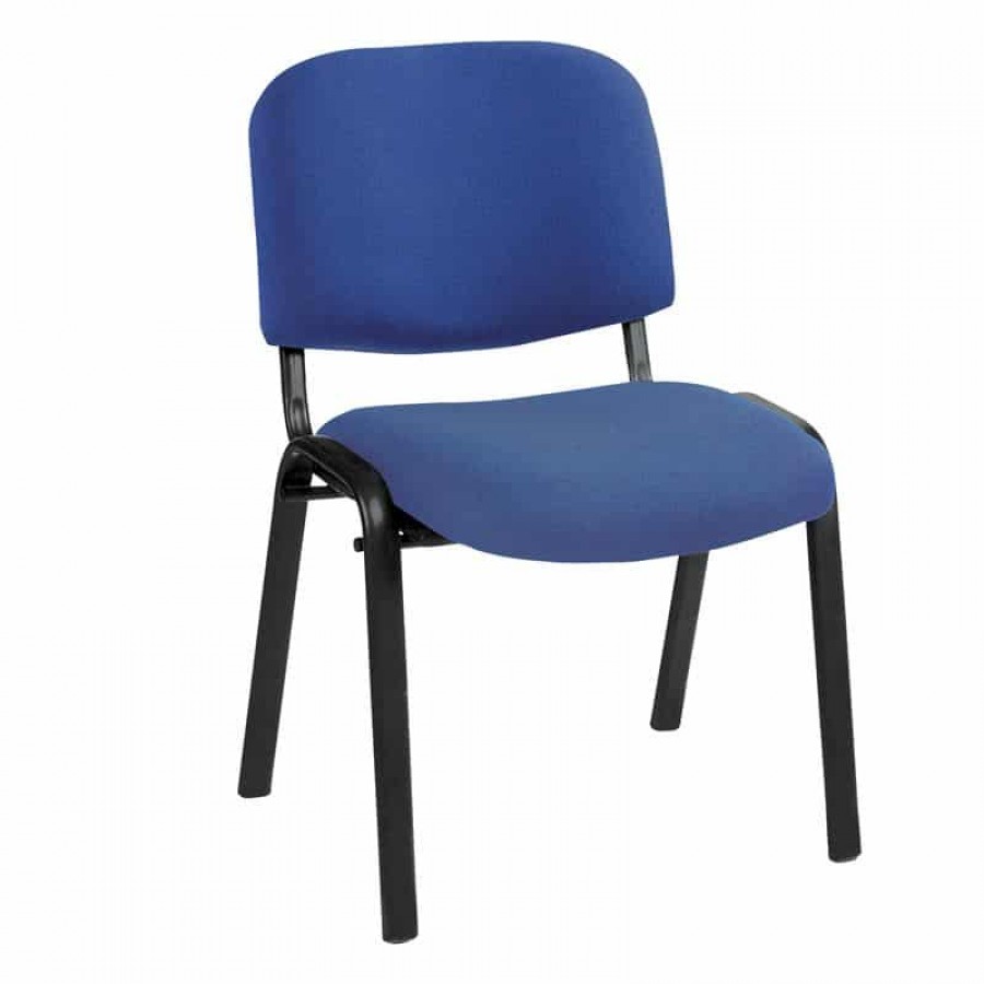 SIGMA Καρέκλα Στοιβαζόμενη Γραφείου Επισκέπτη, Μέταλλο Βαφή Μαύρο, Ύφασμα Μπλε 55x60x79cm / Σωλ.35x16/1mm Woodwell ΕΟ550,19W Πολυθρόνες Γραφείου