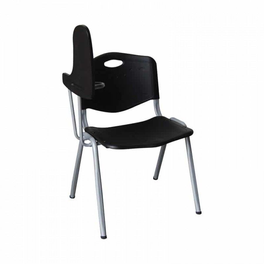 STUDY Καρέκλα - Θρανίο Μέταλλο Βαφή Silver, PP Μαύρο 64x62x77cm Woodwell ΕΟ549,1S Πολυθρόνες Γραφείου