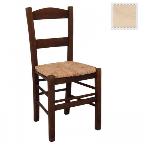ΣΥΡΟΣ Καρέκλα Άβαφη Οξιά με Ψάθα Αβίδωτη 41x45x88cm Woodwell Ρ950,0