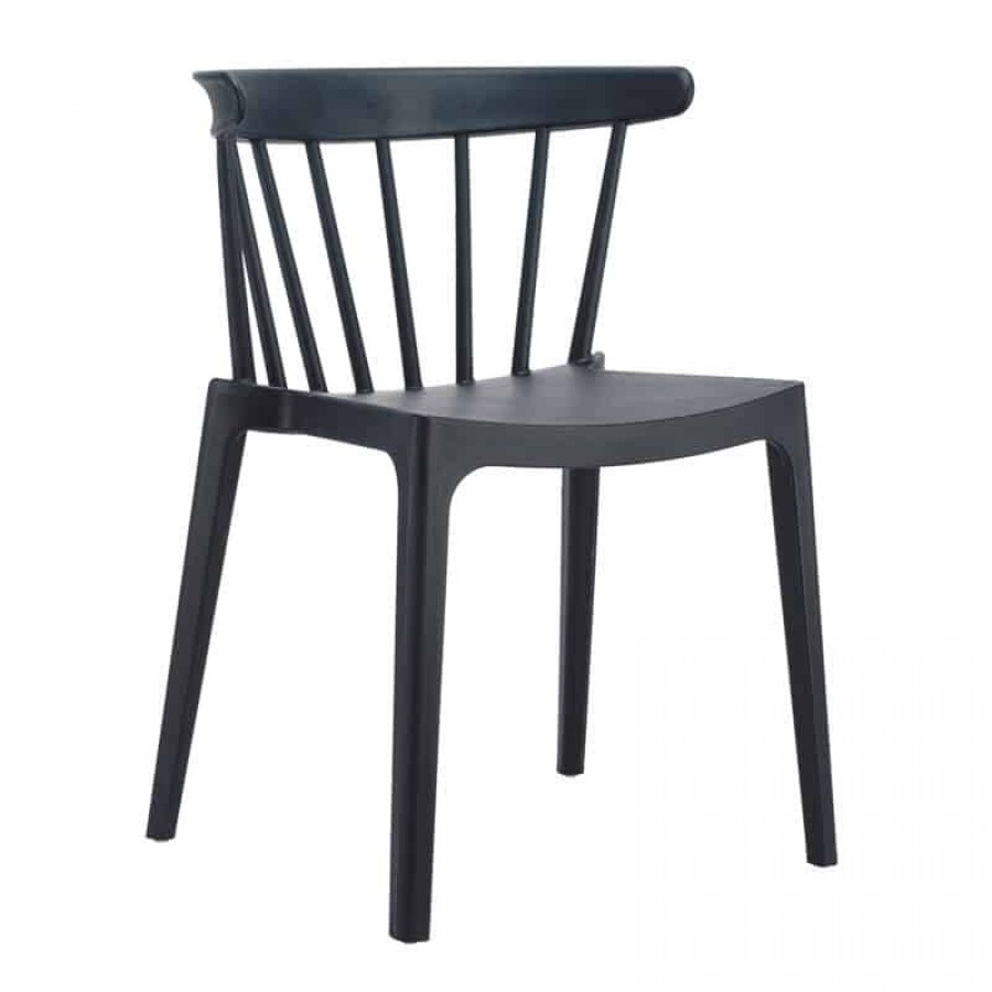 WEST Καρέκλα Κήπου - Βεράντας PP-UV Μαύρο 53x53x75cm Woodwell Ε372,2 Καρεκλες- Πολυθρόνες Κήπου