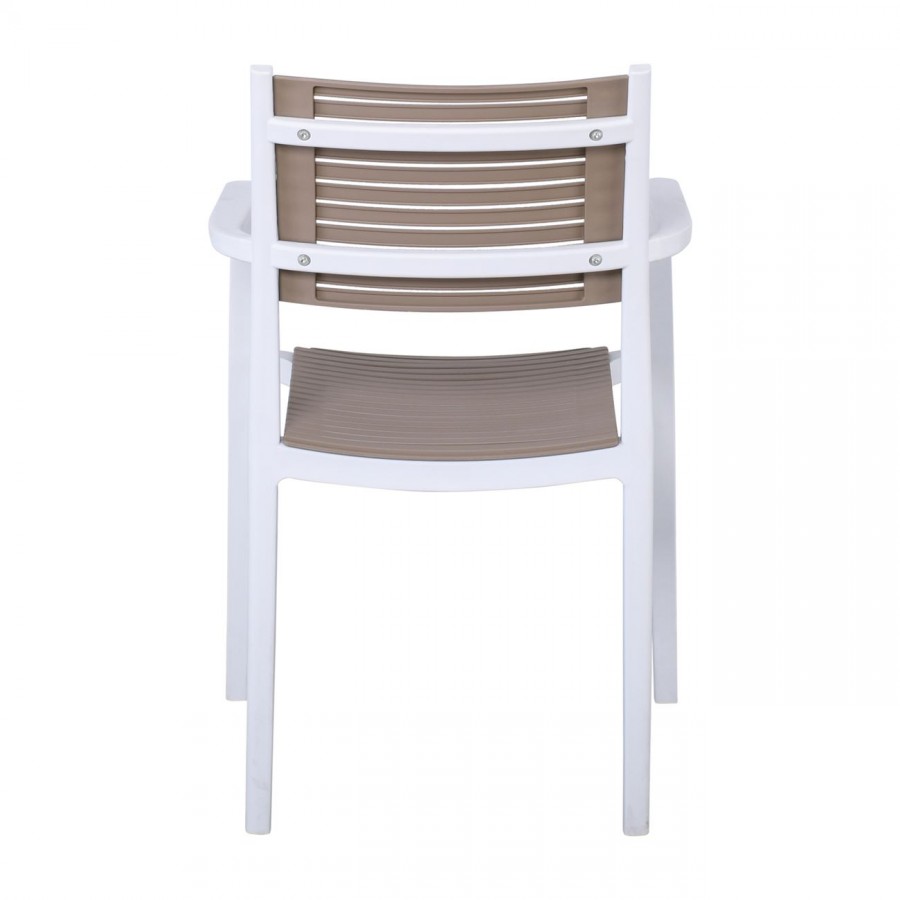 AKRON Πολυθρόνα PP-UV Άσπρο - Sand Beige