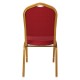HILTON Καρέκλα Μέταλλο Βαφή Gold, Ύφασμα Κόκκινο